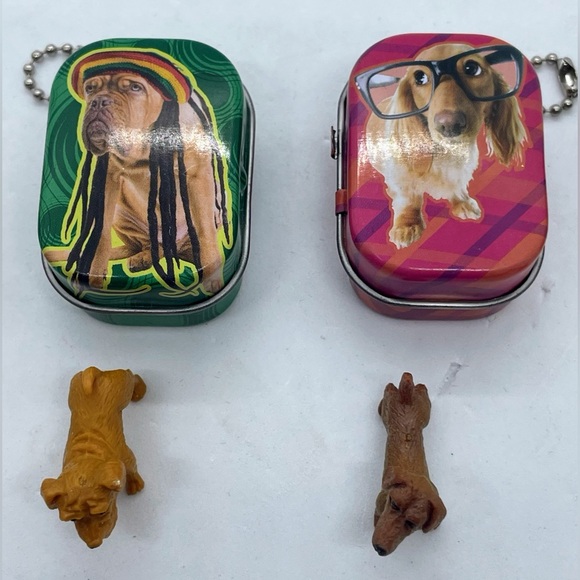Vintage Retro Keyring metal dog storage tin Lot - Picture 7 of 9